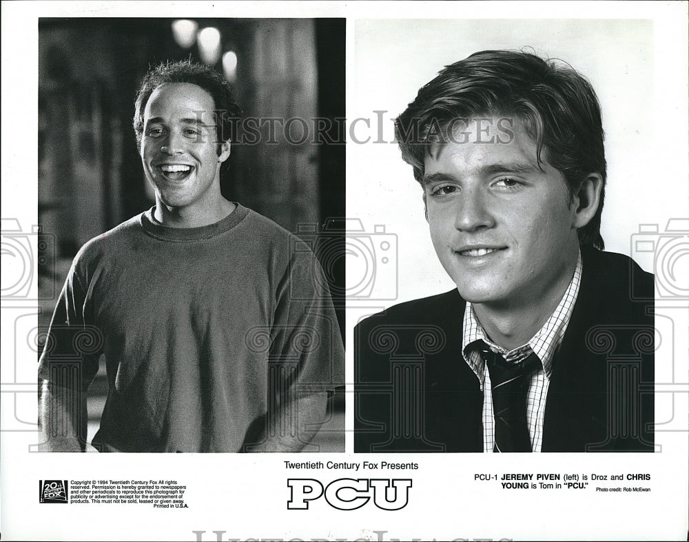 1994 Press Photo "PCU" jeremy Piven & Chris Young