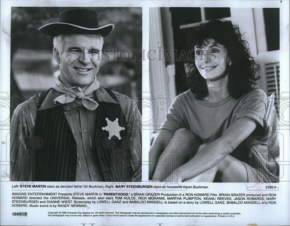 1989 Press Photo Steve Martin, Mary Steenburgen &quot;Parenthood&quot;- Historic Images