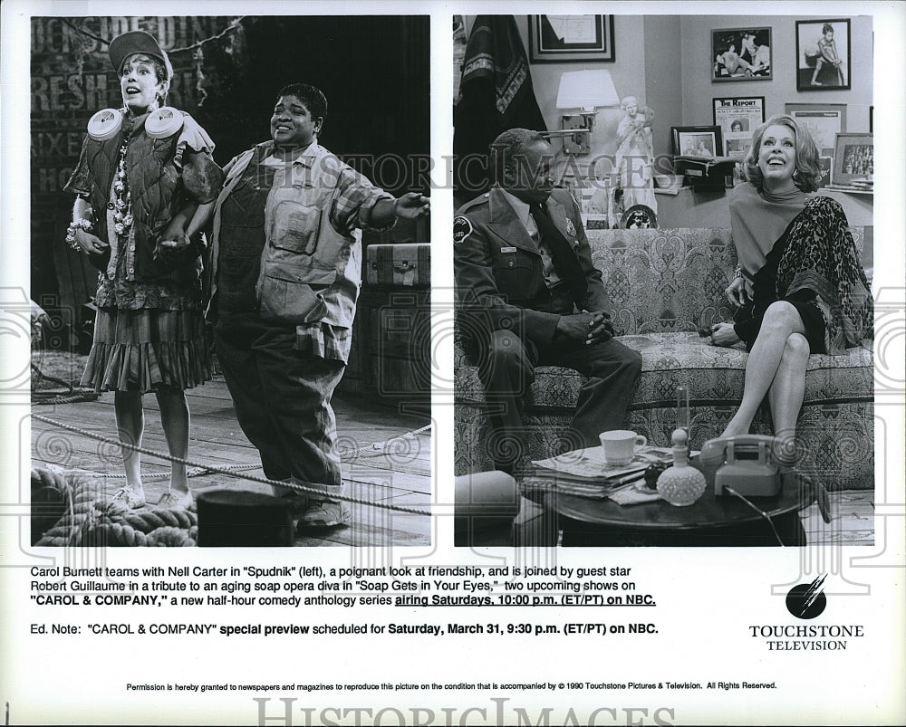 1990 Press Photo Carol Burnett, Nell Carter, Robert Guillaume &quot;Carol &amp; Company&quot;- Historic Images