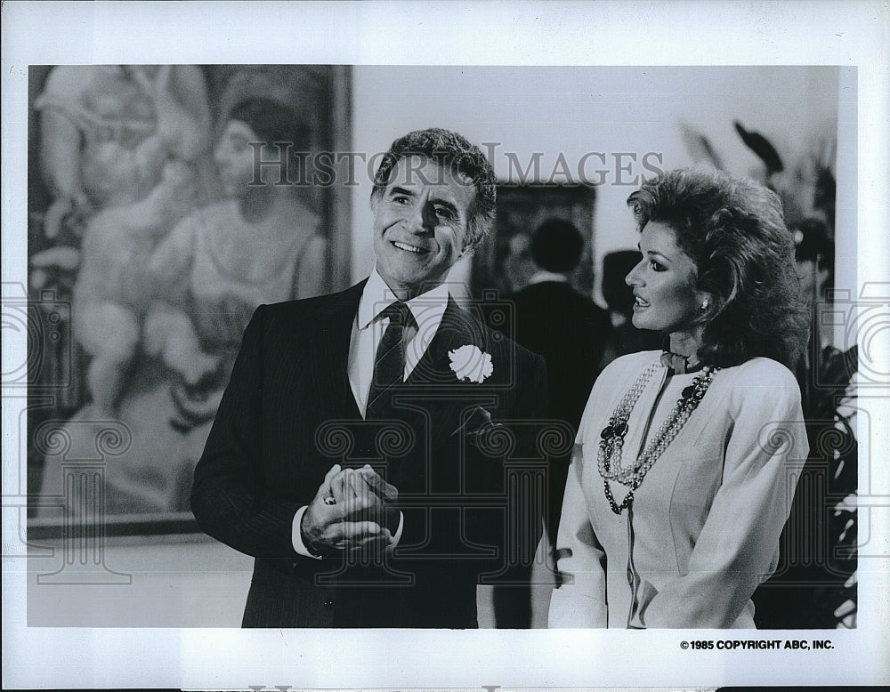 1985 Press Photo Ricardo Montalban, Stephanie Beacham, &quot;Dynasty II: The Colbys&quot;- Historic Images