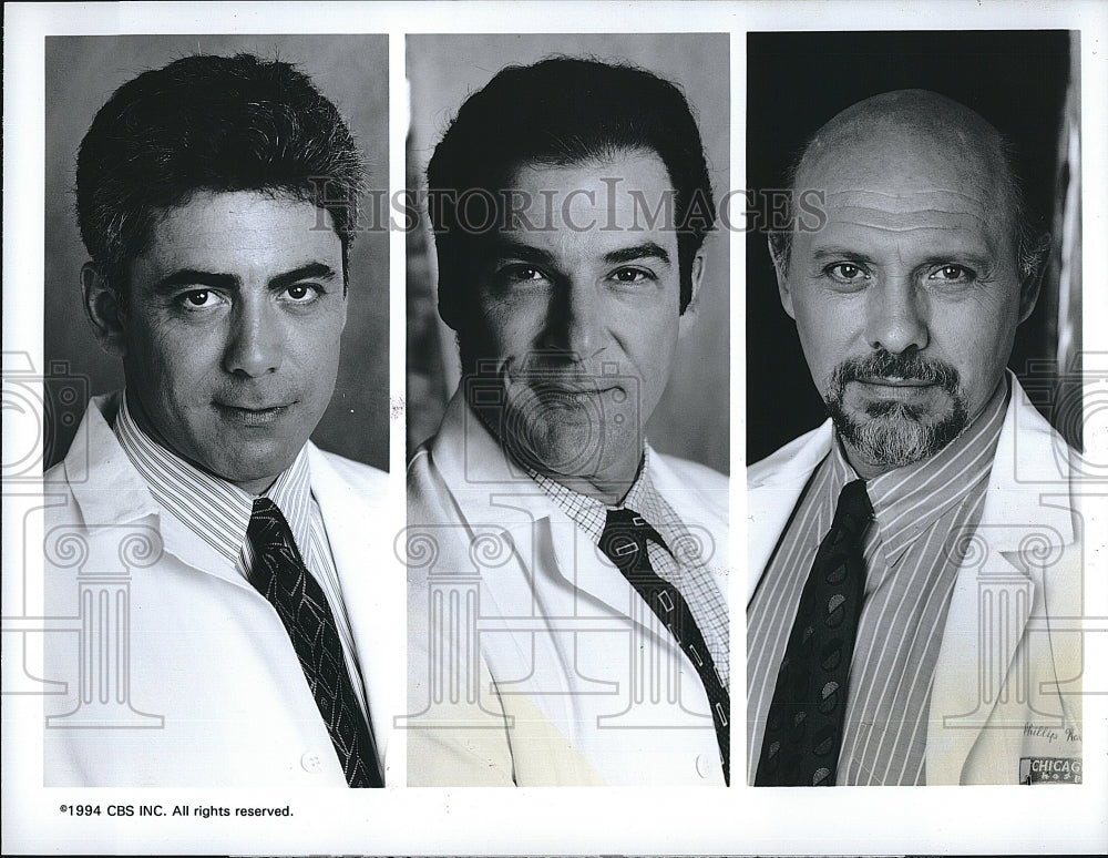 1994 Press Photo Adam Arkin Mandy Patinkin Hector Elizondo Chicago Hope TV Show- Historic Images