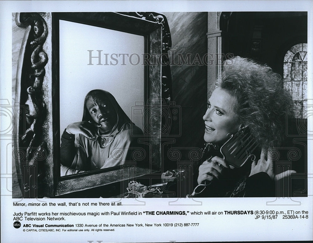 1987 Press Photo Judy Parfitt Actress Paul Winfield Actor Charmings TV Show- Historic Images