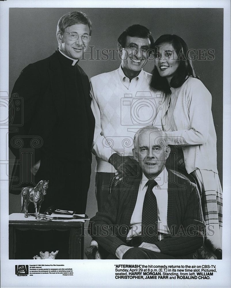 1984 Press Photo Cast of CBS-TV series "AfterMASH", with Harry Morgan.- Historic Images