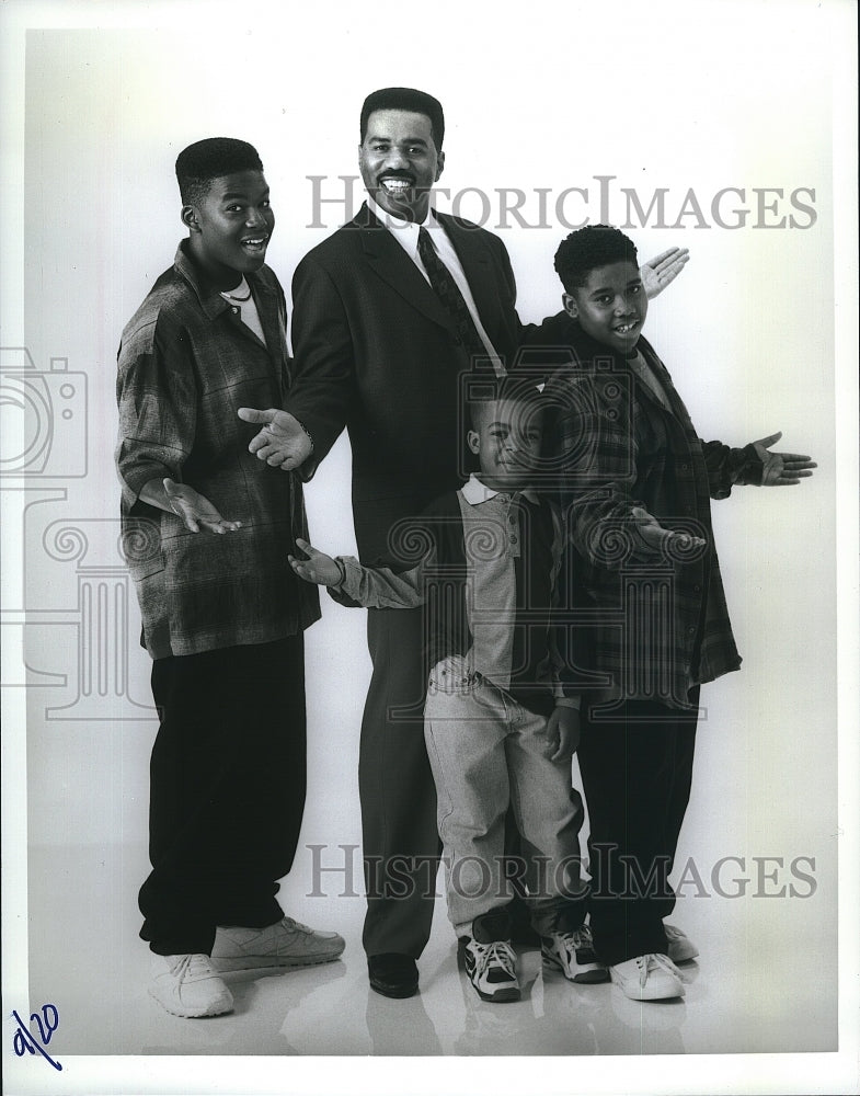 Press Photo Cast of &quot;Meet The Boys&quot; Chaz Shepard, Steve Harvey, Benjamin Levert- Historic Images