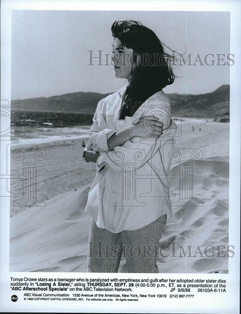 1988 Press Photo Tonya Crowe &quot;Losing a Sister&quot;- Historic Images