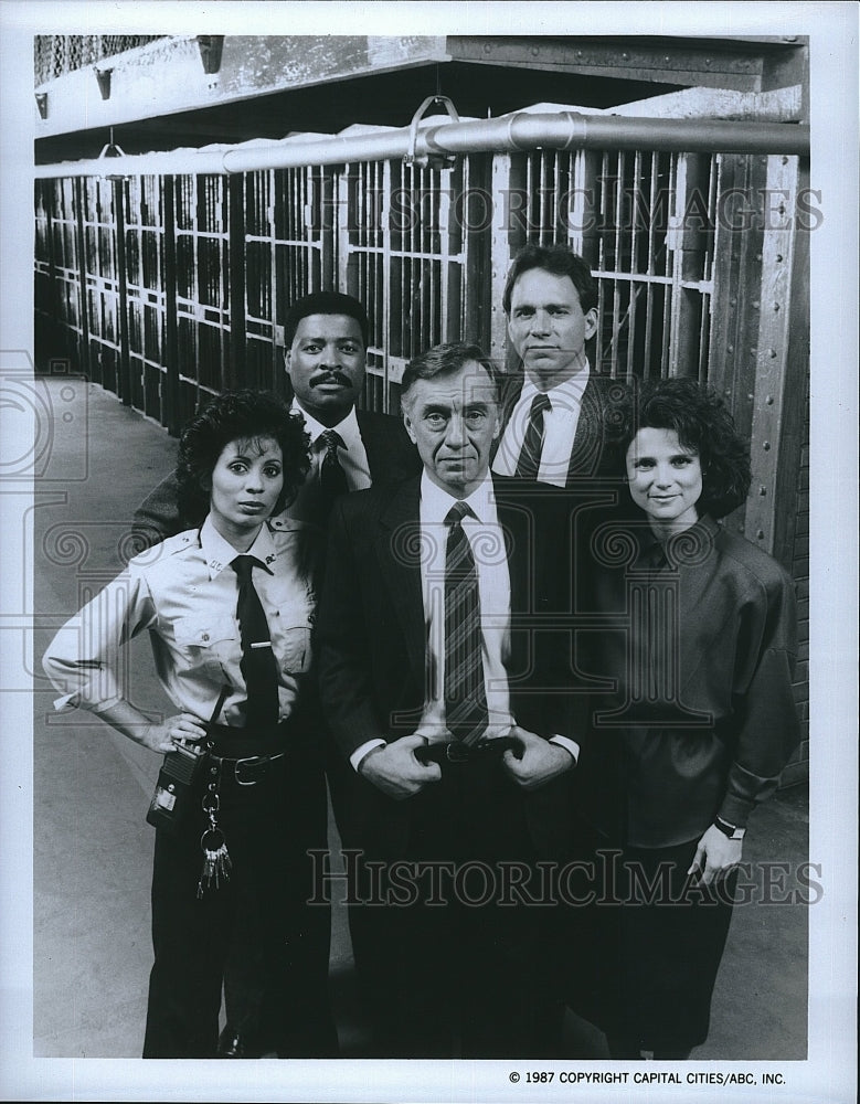 1987 Press Photo Wanda De Jesus, W. Young, J. Getz, T. Feldshuh &quot;Mariah State&quot;- Historic Images