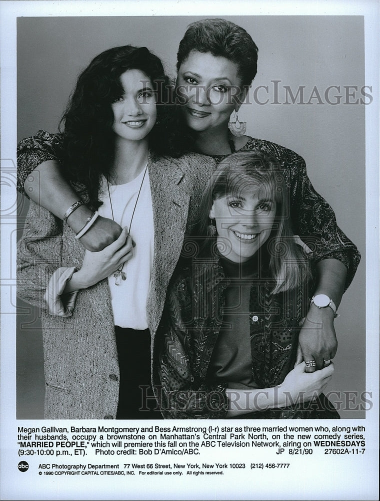 1990 Press Photo Bess Armstrong and Barbara Montgomery in Married People- Historic Images