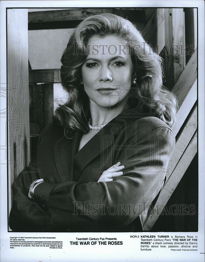 1989 Press Photo Kathleen Turner &quot;The War of the Roses&quot;- Historic Images