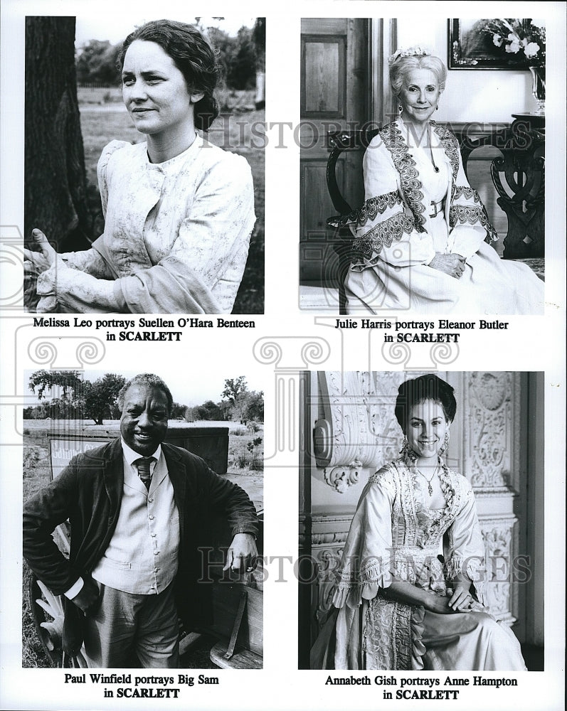 1994 Press Photo Annabeth Gish, Julie Harris, and Paul Winfield in Scarlett- Historic Images