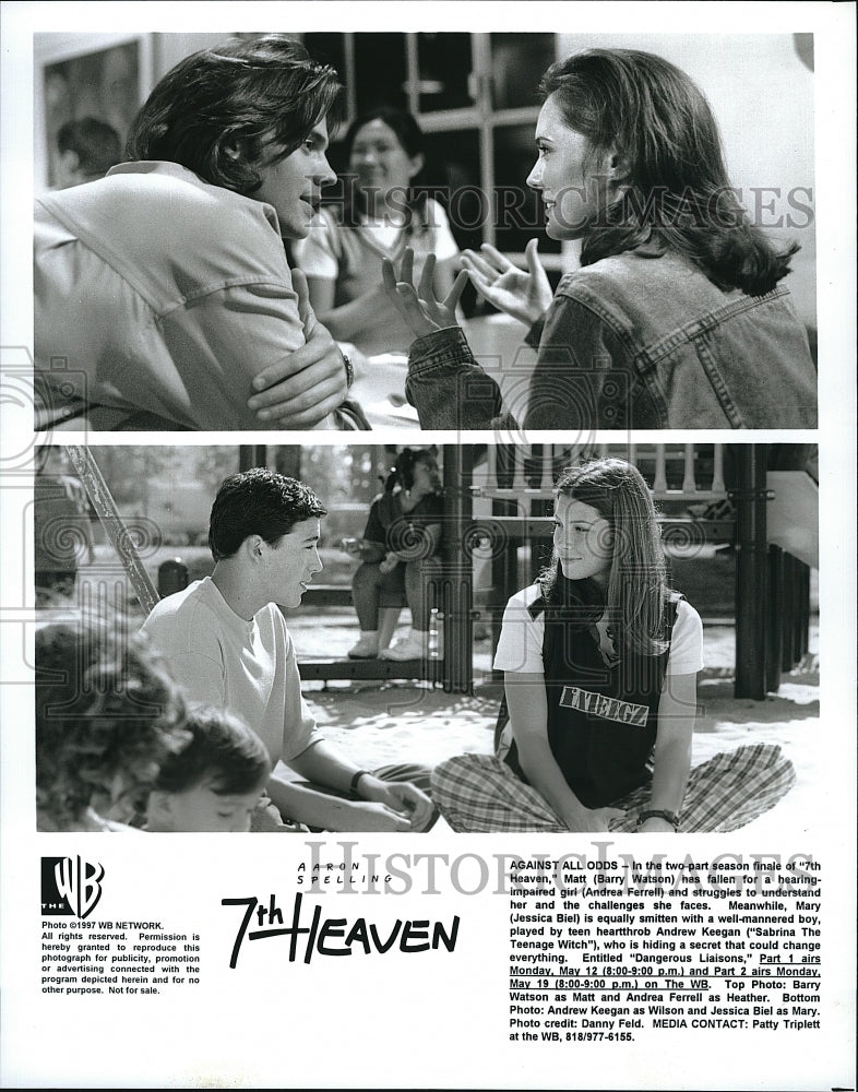 1997 Press Photo 7th Heaven Barry Watson Andrea Farell - Historic Images