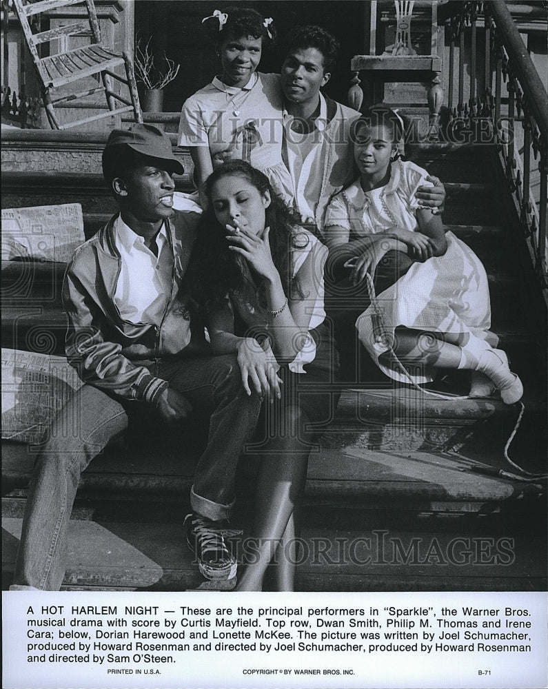 1976 Press Photo Cast Of Film &quot;Sparkle&quot; In Scene From Film- Historic Images