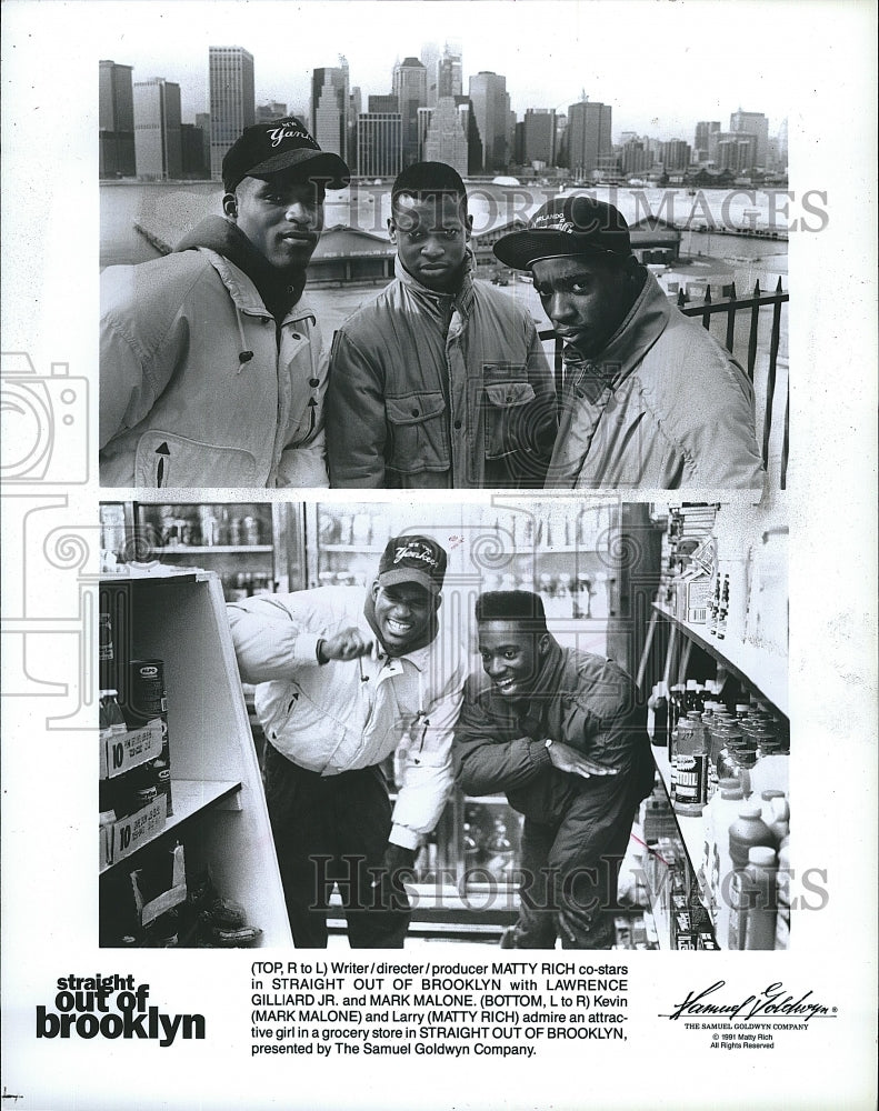 1991 Press Photo &quot;Straight Out of Brooklyn&quot;Matty Rich,L Gilliard Jr,M Malone- Historic Images