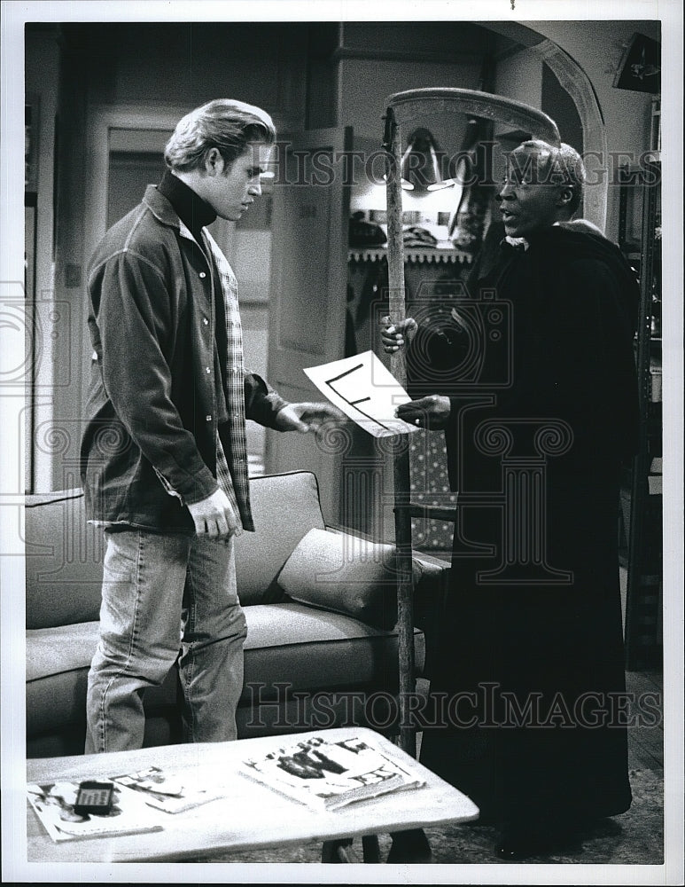 1992 Press Photo Actor Mark Paul Gosselaar &amp; Robert Guillaume&quot;Saved By The Bell&quot;- Historic Images