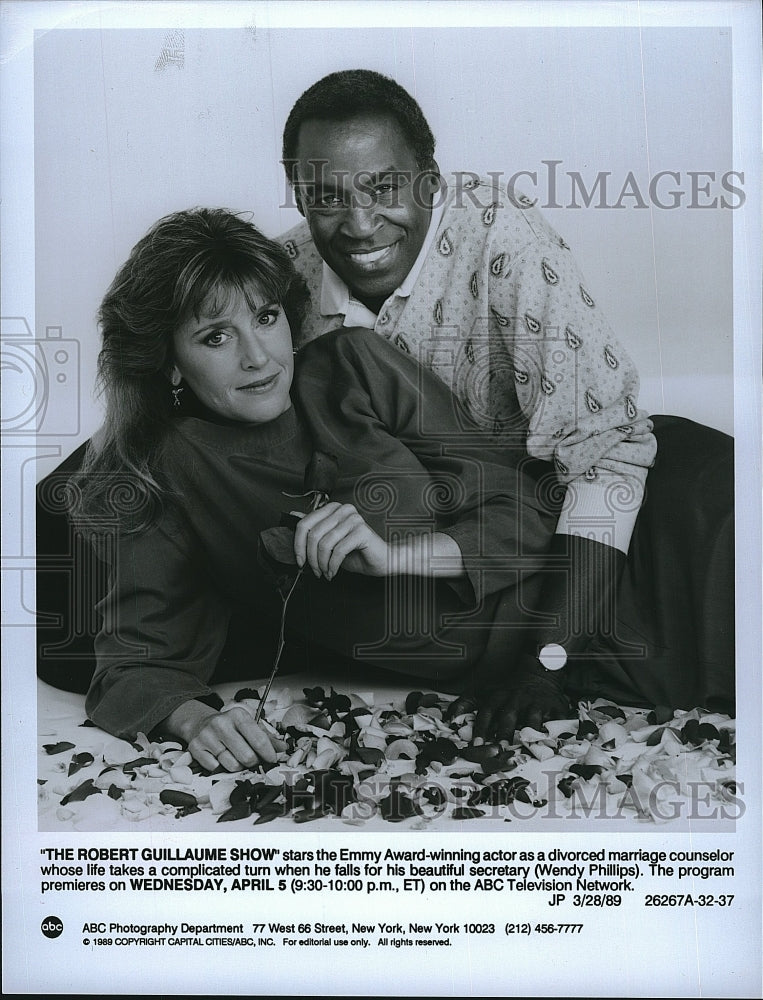 1989 Press Photo Robert Guillaume Show Cast Portrait Wendy Phillips- Historic Images