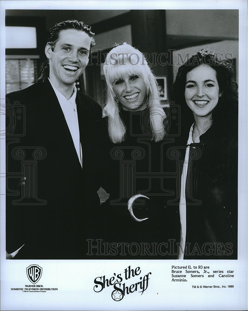 1987 Press Photo &quot;She&#39;s the Sheriff&quot; Suzanne Somers, Bruce Somers,C Arminio- Historic Images