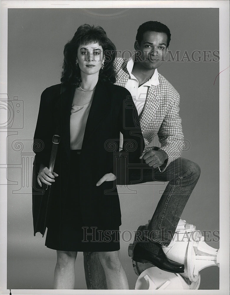 1988 Press Photo Actor, Director Mario Van Peebles, Terry Donahoe In Sonny Spoon- Historic Images