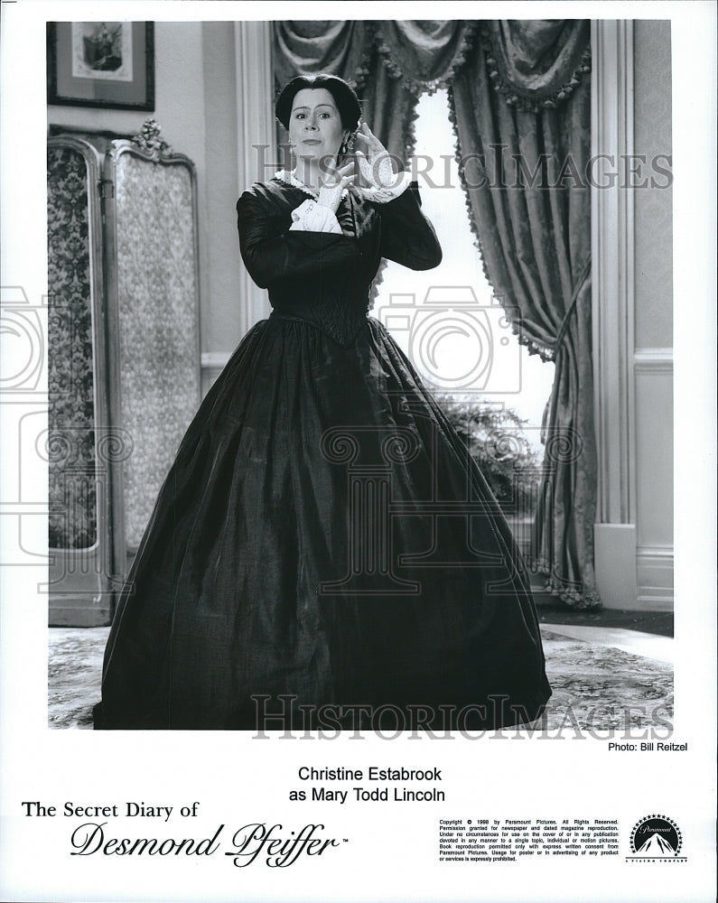 1998 Press Photo Christine Estabrook In &quot;The Secret Diart Of Desmond Pfeiffer&quot;- Historic Images