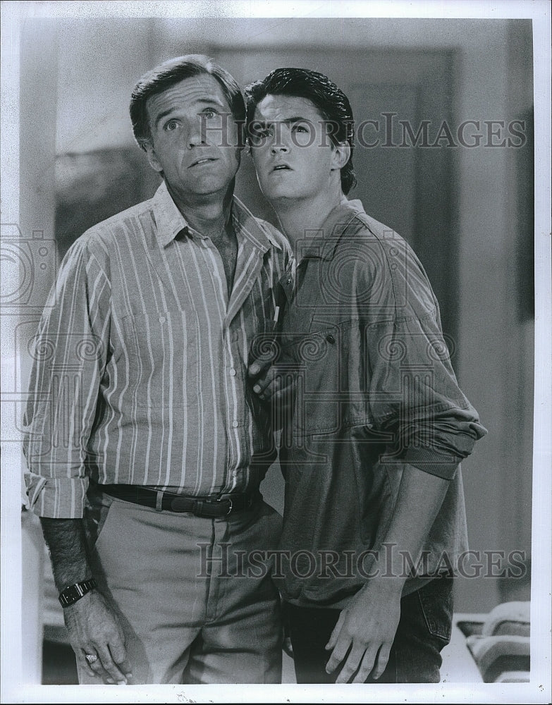 1987 Press Photo &quot;Second Chance&quot; Matthew Perry &amp; Kiel Martin- Historic Images