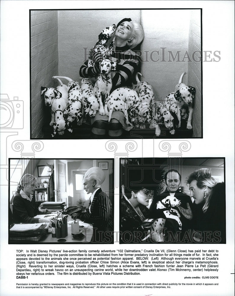 2000 Press Photo Actress Glenn Close In &quot;102 Dalmatians&quot; - Historic Images