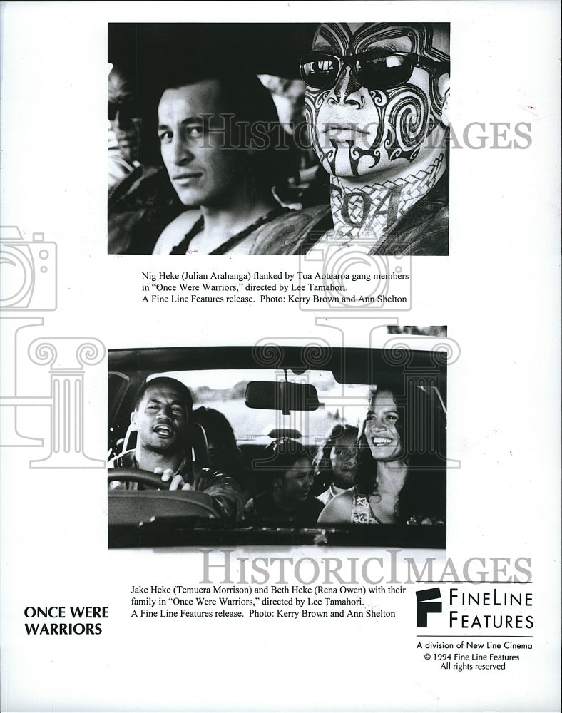 1994 Press Photo Actor Temuera Morrison & Rena Owen In "Once Were Warriors" - Historic Images