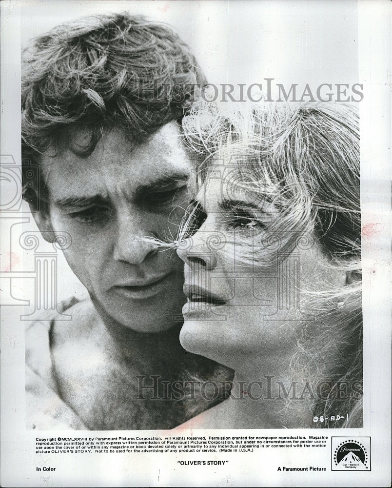 1978 Press Photo &quot;Oliver&#39;s Story&quot; Ryan O&#39;Neal &amp; Candice Bergen- Historic Images