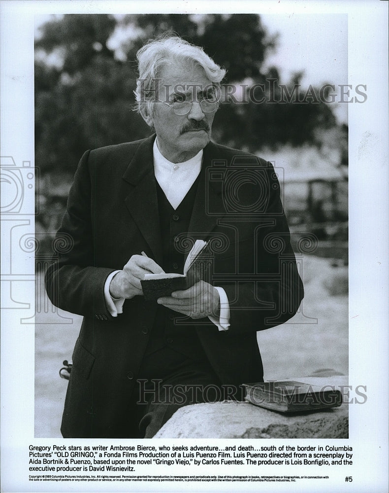 1989 Press Photo Actor Gregory Peck In &quot;Old Gringo&quot;- Historic Images