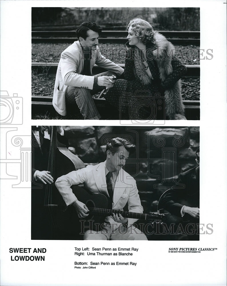 1995 Press Photo &quot;Sweet &amp; Lowdown&quot; Sean Penn, Uma Thurman- Historic Images