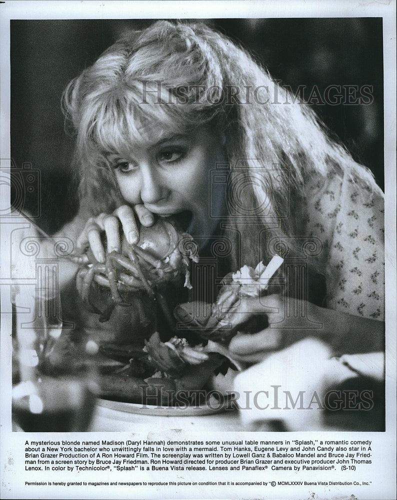 1984 Press Photo Daryl Hannah American Actress Splash Comedy Movie Scene Film- Historic Images