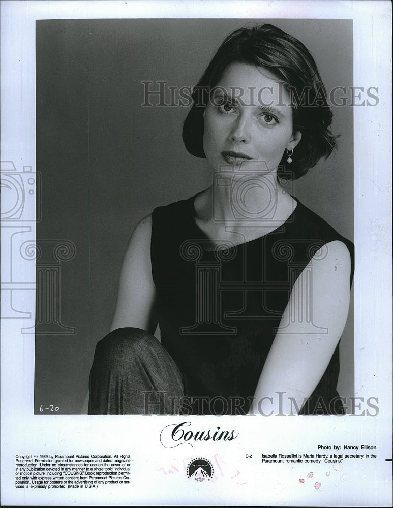 1989 Press Photo Isabella Rossellini Italian Actress Cousins Comedy Movie Film- Historic Images