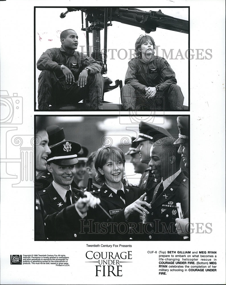 1996 Press Photo Set Gilliam &amp; Meg Ryan star in &quot;Courage Under Fire&quot; - Historic Images