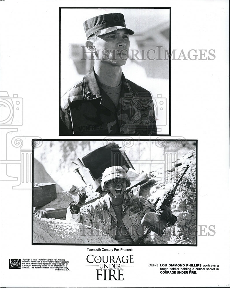 1996 Press Photo Lou Diamond Phillips stars in &quot;Courage Under Fire&quot; - Historic Images