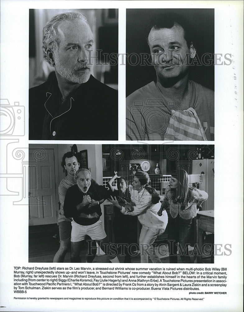 1991 Press Photo Actors Bill Murray &amp; Richard Dreyfuss in &quot;What About Bob?&quot;- Historic Images