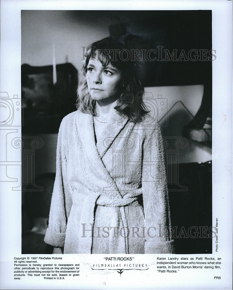 1987 Press Photo Karen Landry American Actress Patti Rocks Drama Movie Film- Historic Images