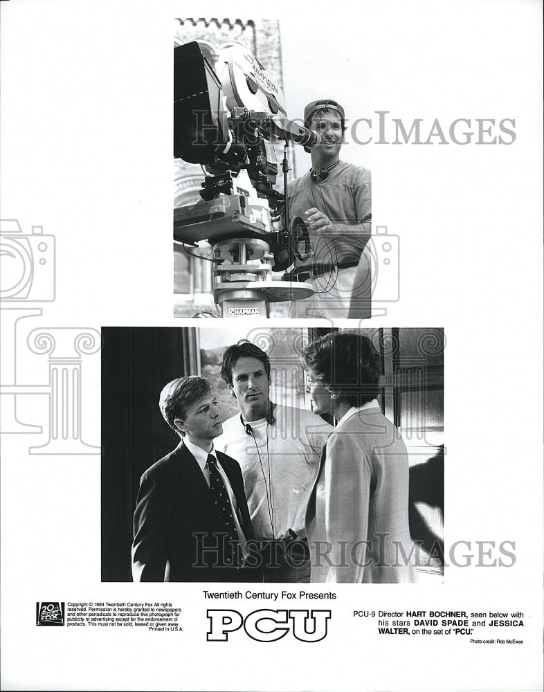 1994 Press Photo Director Hart Bochner, David Spade, Jessica Walter "PCU"- Historic Images