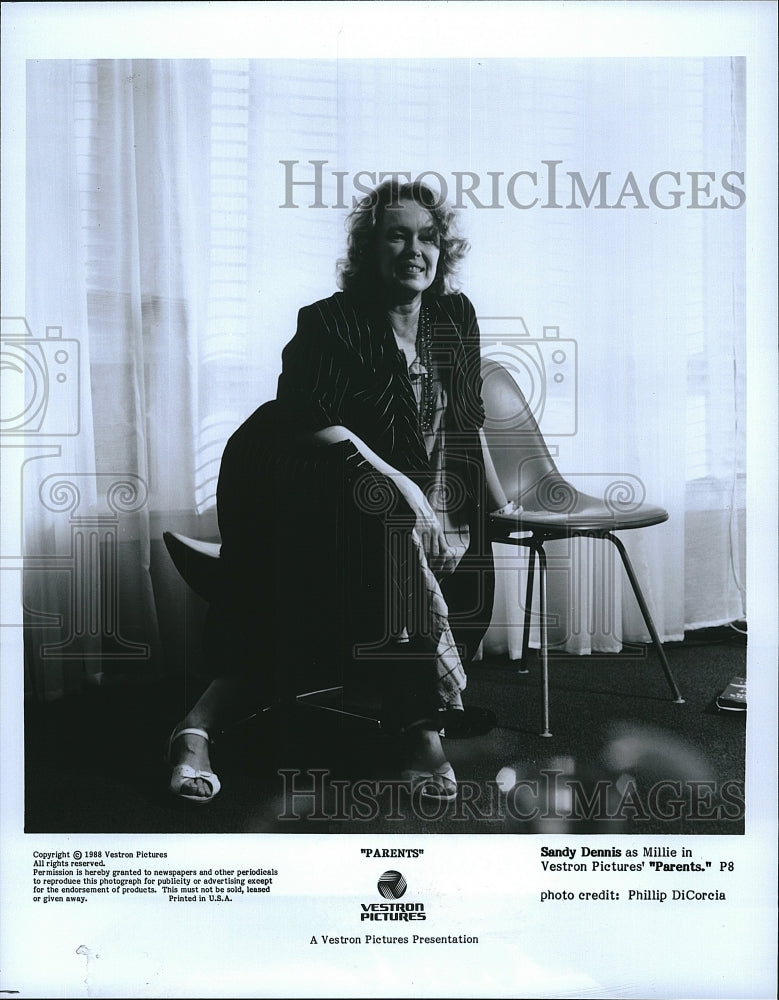 1988 Press Photo Sandy Dennis as Millie in &quot;Parents&quot;- Historic Images