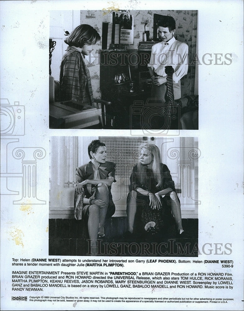 1990 Press Photo &quot;Parenthood&quot; Dianne West,Leaf Phoenix,Martha Plimpton- Historic Images