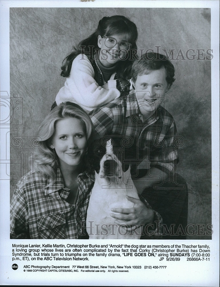 1989 Press Photo Monique Lanier, Kellie Martin,Christopher Burke in Life Goes On- Historic Images