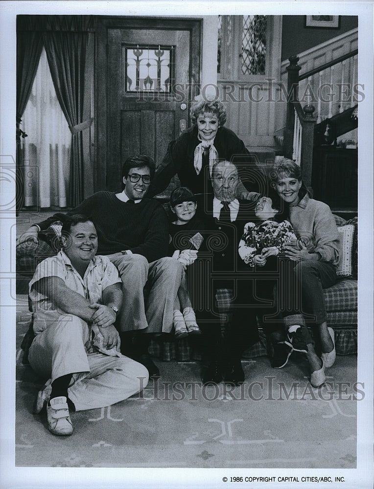 1986 Press Photo &quot;Life With Lucy&quot; Lucille Ball, D Scott,L Anderson,J Lewis,- Historic Images