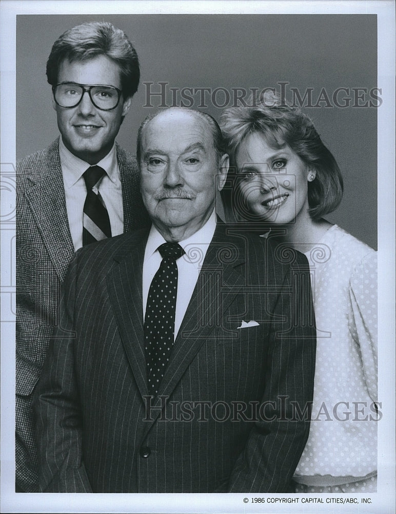 1986 Press Photo Larry Anderson Gale Gordon Ann Dusenberry Life With Lucy Show- Historic Images