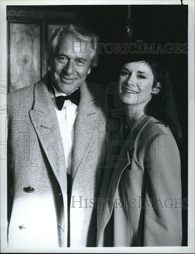 1987 Press Photo Efrem Zimalist, Jr., Stephanie Zimbalist &quot;Remington Steele&quot;- Historic Images