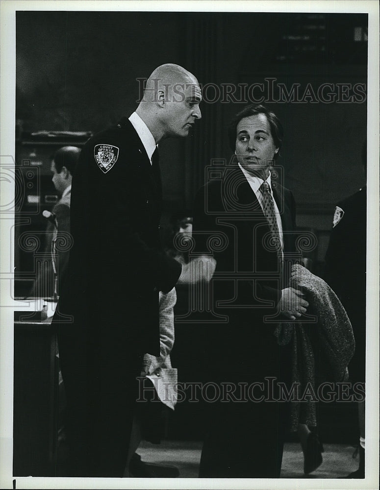 1987 Press Photo &quot;Night Court&quot; Richard Moll &amp; Brandon Tartikoff- Historic Images