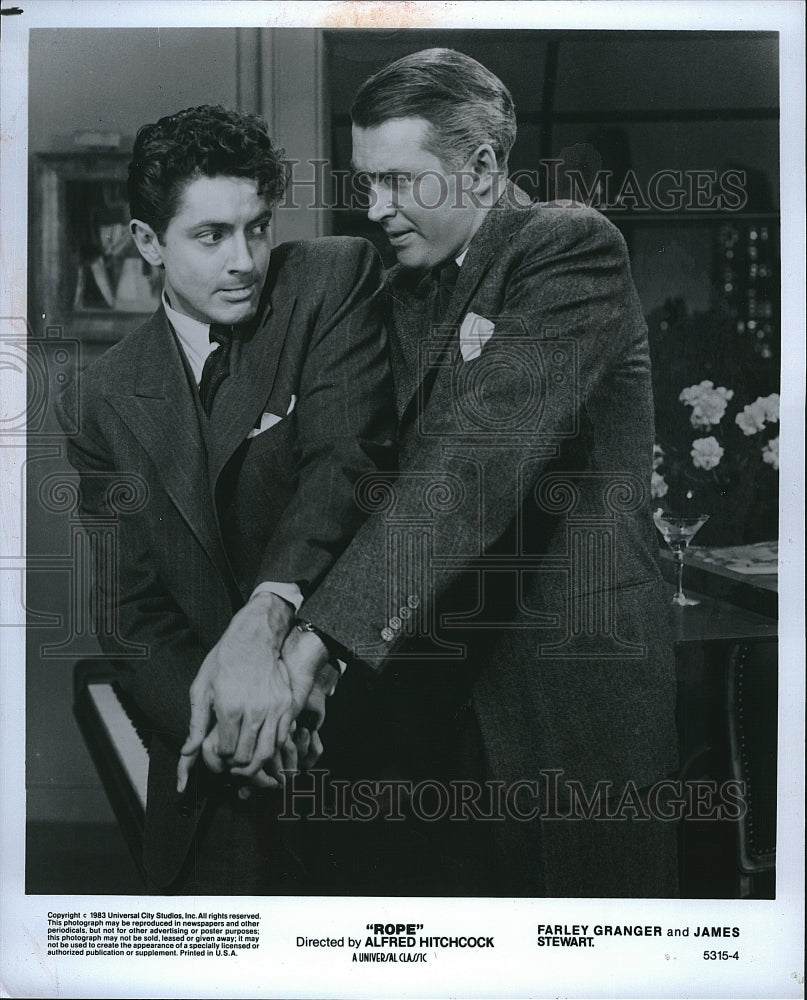 1983 Press Photo James Stewart and Farley Granger in &quot;Rope&quot;- Historic Images