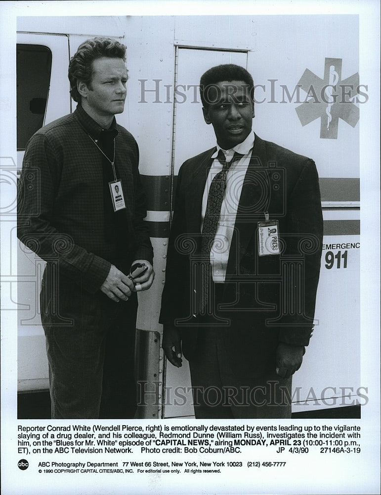 1990 Press Photo &quot;Capital News&quot; Wendell Pierce &amp; William Russ