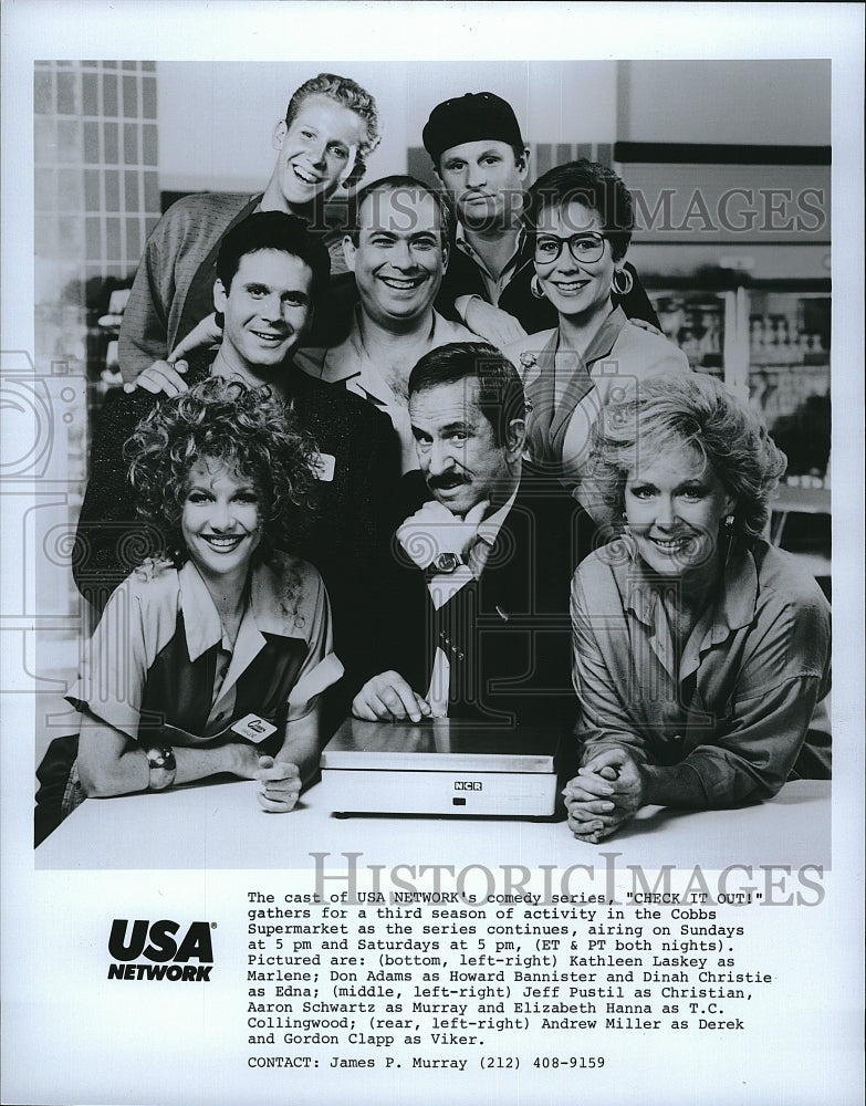 1985 Press Photo Cast Members of &quot;Check it Out&quot;- Historic Images