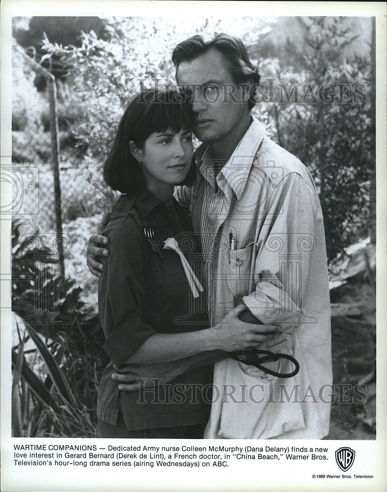 1989 Press Photo Dana Delaney Actress Derek De Lint Actor China Beach Drama TV- Historic Images