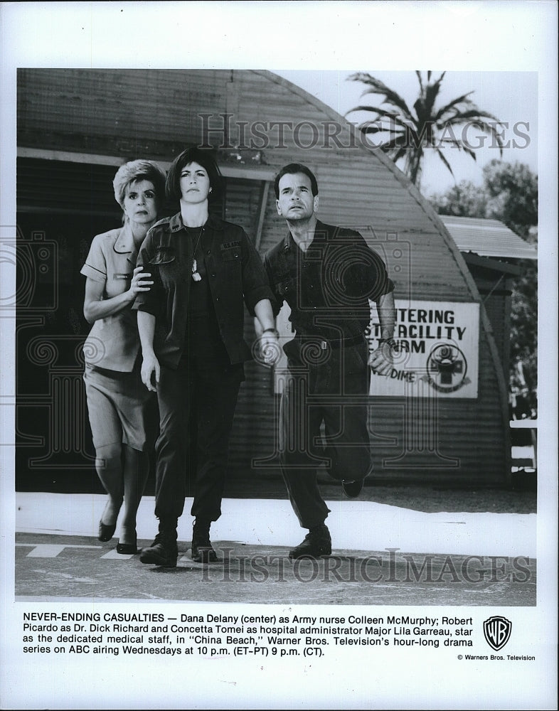 Press Photo Dana Delaney Robert Picardo Concetta Tomei China Beach Drama TV Show- Historic Images