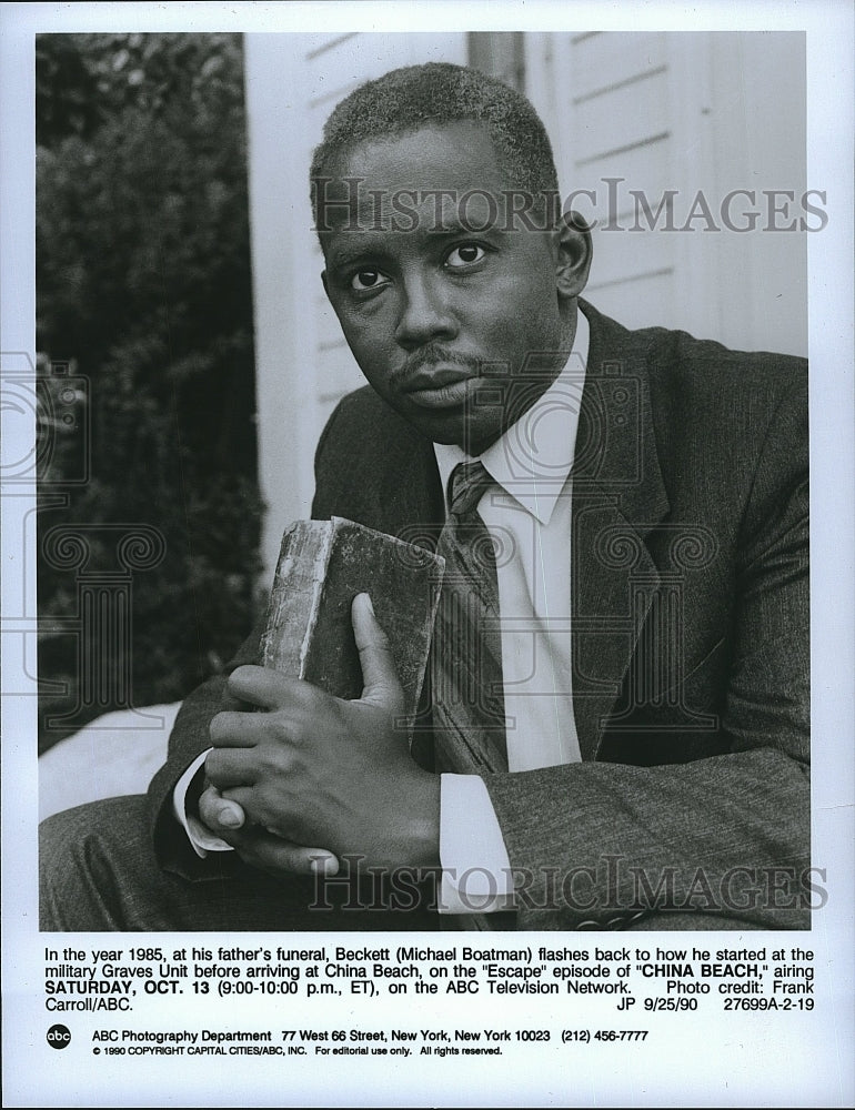 1990 Press Photo Michael Boatman stars in &quot;China Beach&quot; - Historic Images