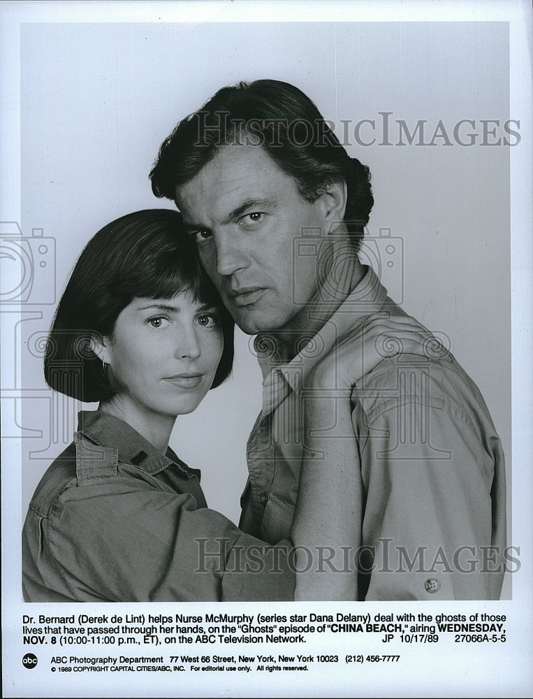 1989 Press Photo &quot;China Beach&quot; Derek de Lint &amp; Dana Delany- Historic Images