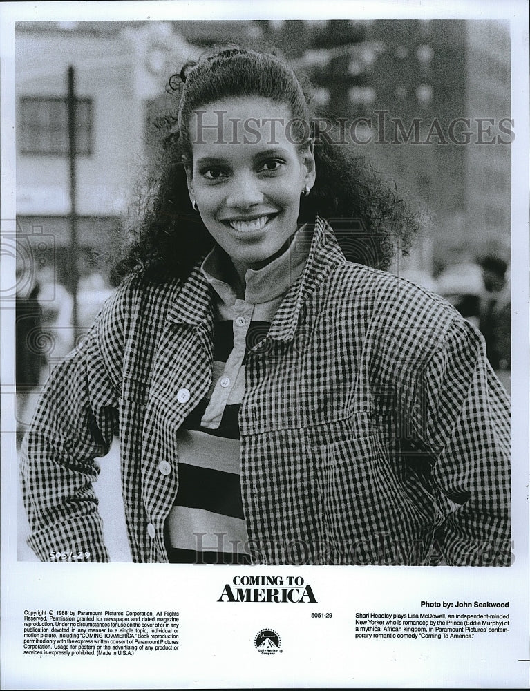 1988 Press Photo Shari Headley American Actress Coming To America Comedy Movie- Historic Images