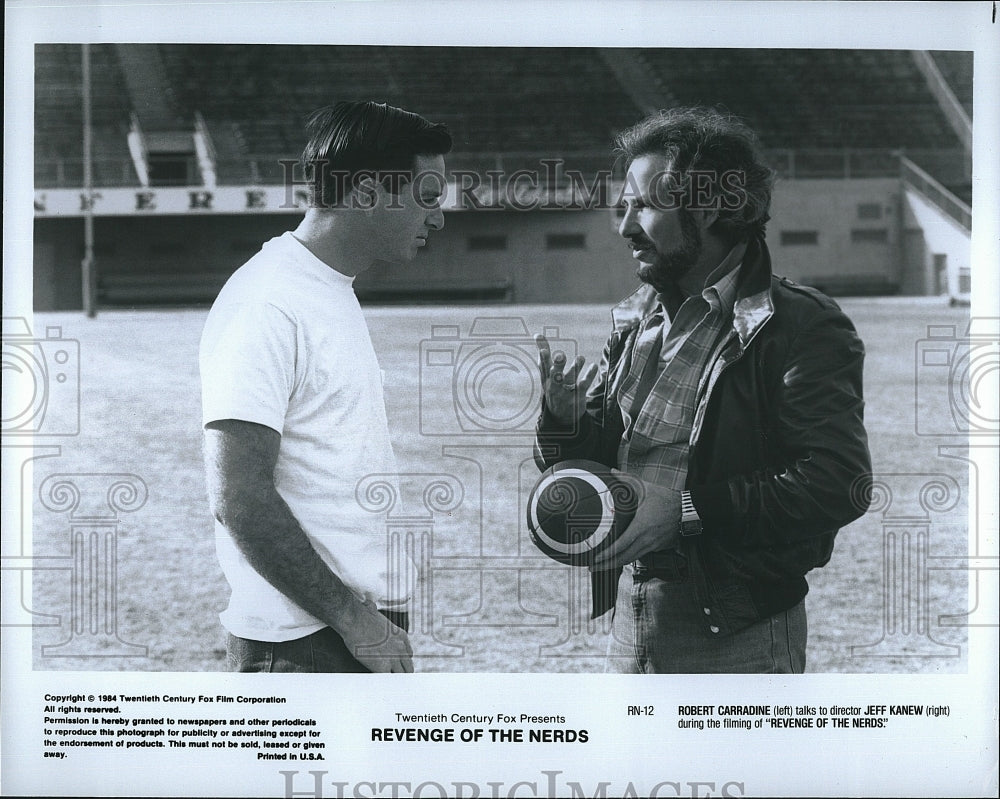 1984 Press Photo Robert Carradine &amp; Jeff Kanew star in &quot;Revenge of the Nerds&quot;- Historic Images